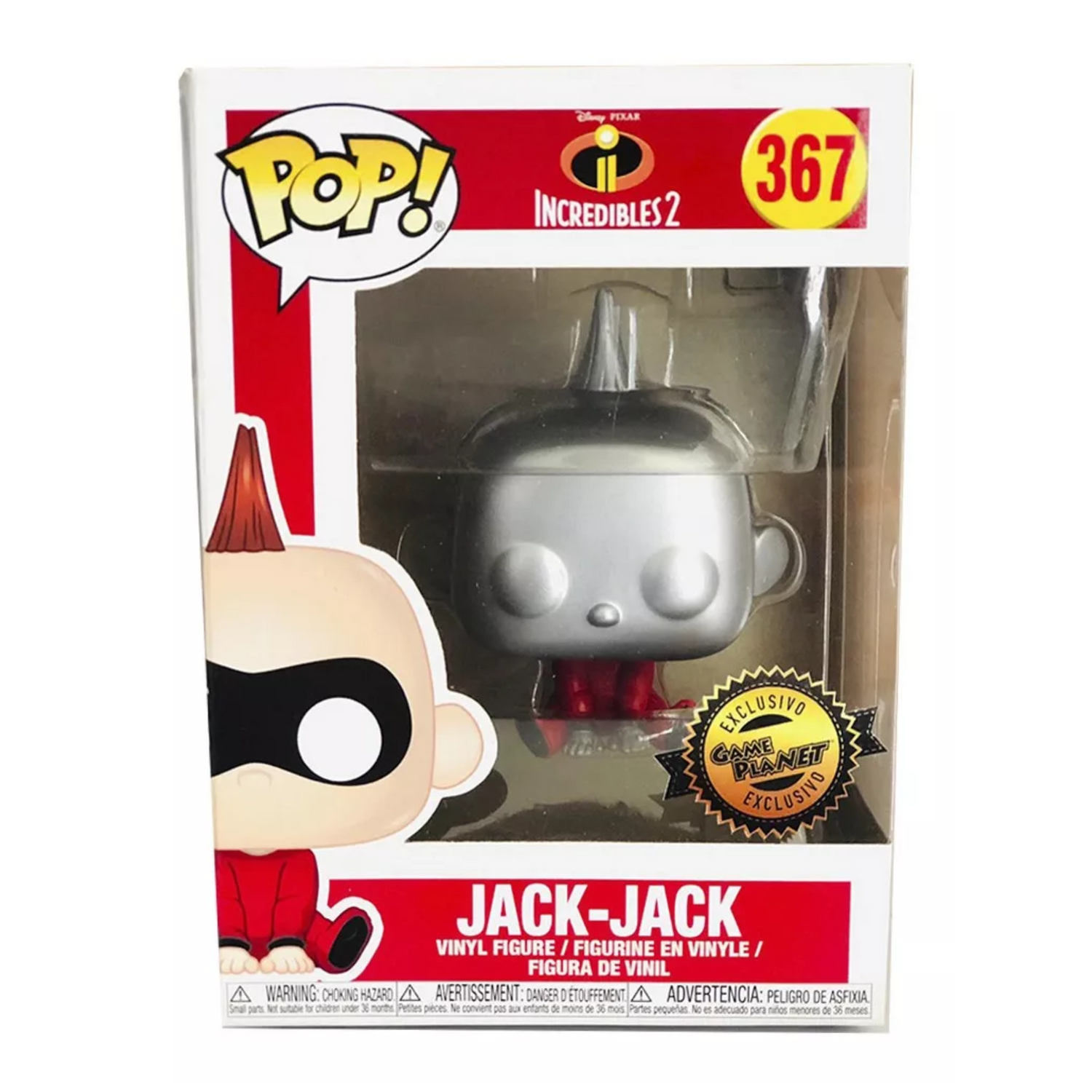 Funko Pop Jack Jack Exclusivo Game Planet Cabeza Plateada