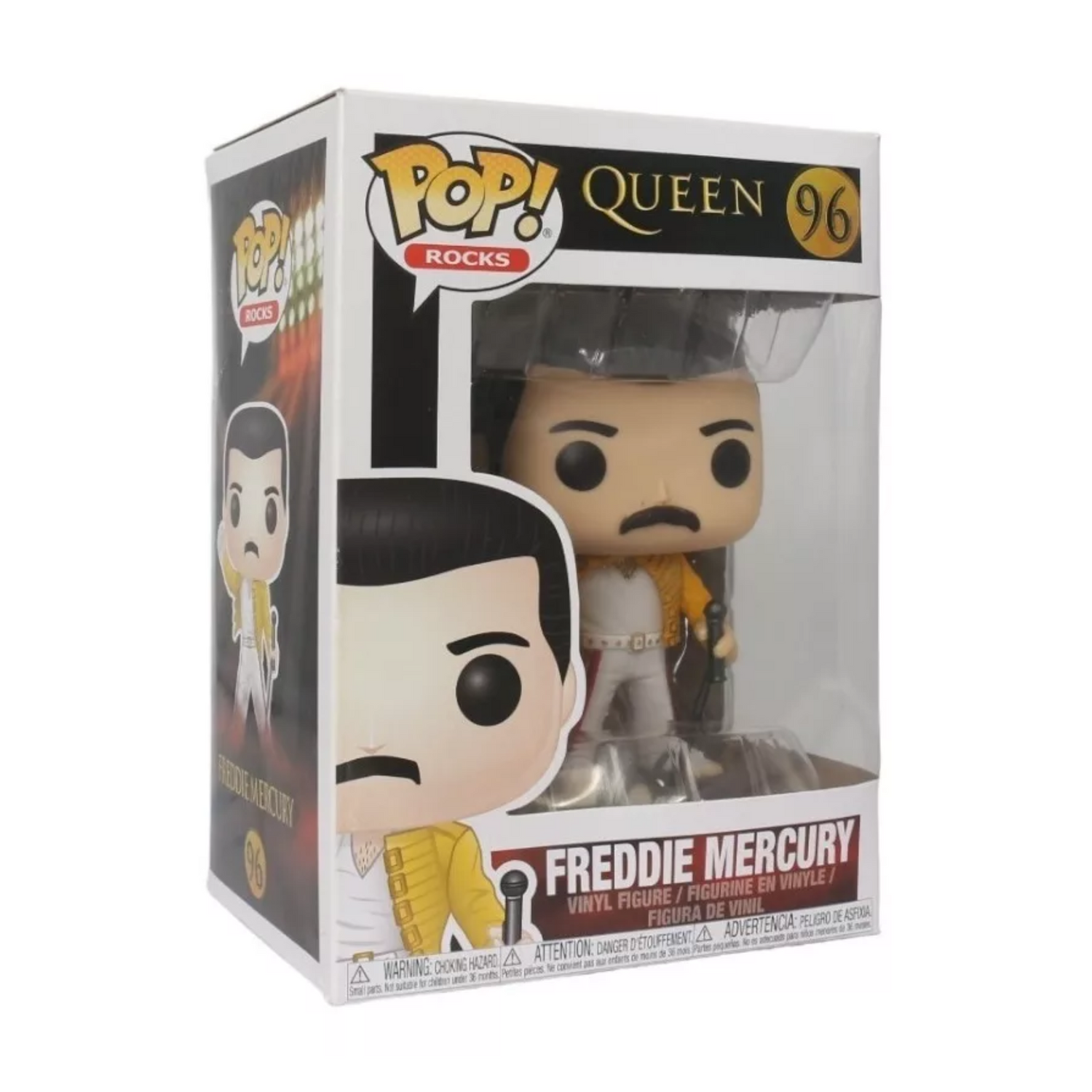 Funko Pop Freddie Mercury Queen Rokcs Chamarra Caja Lastimada