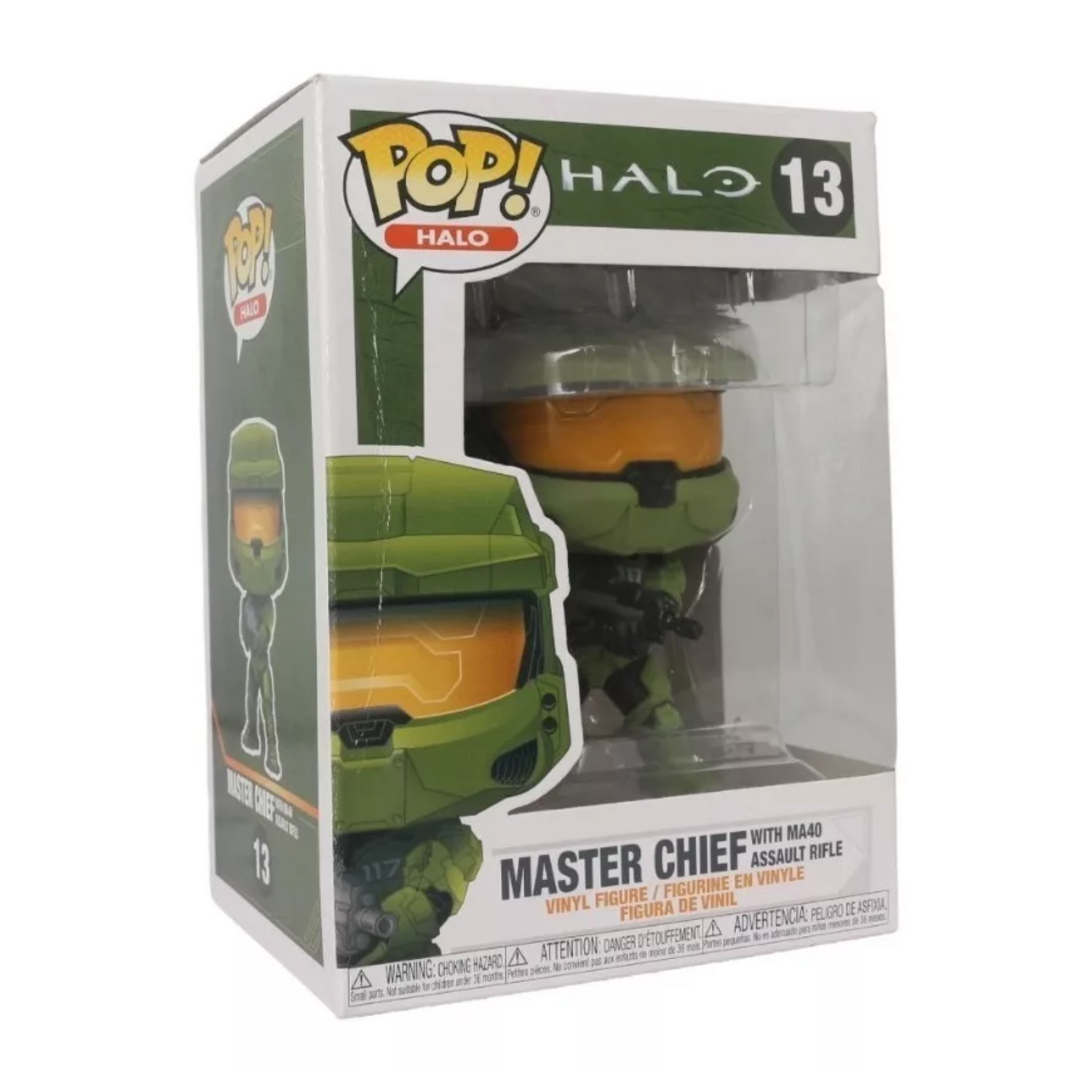 Funko Pop Halo 13 Master Chief Rifle Asalto Xbox Lastimado