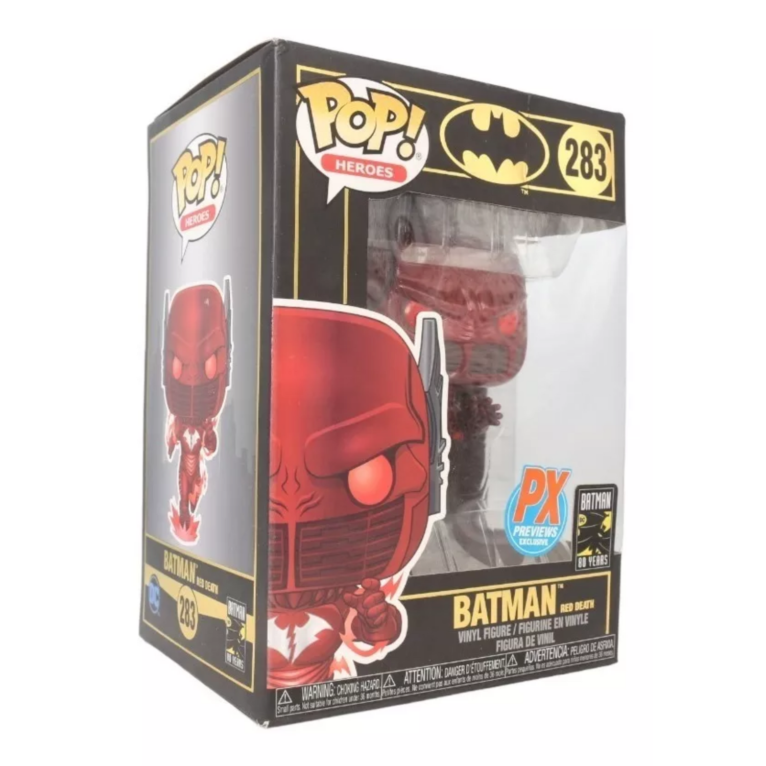 Funko Pop Batman Red Px Exclusive 283 Rojo Death Caja Lastimada