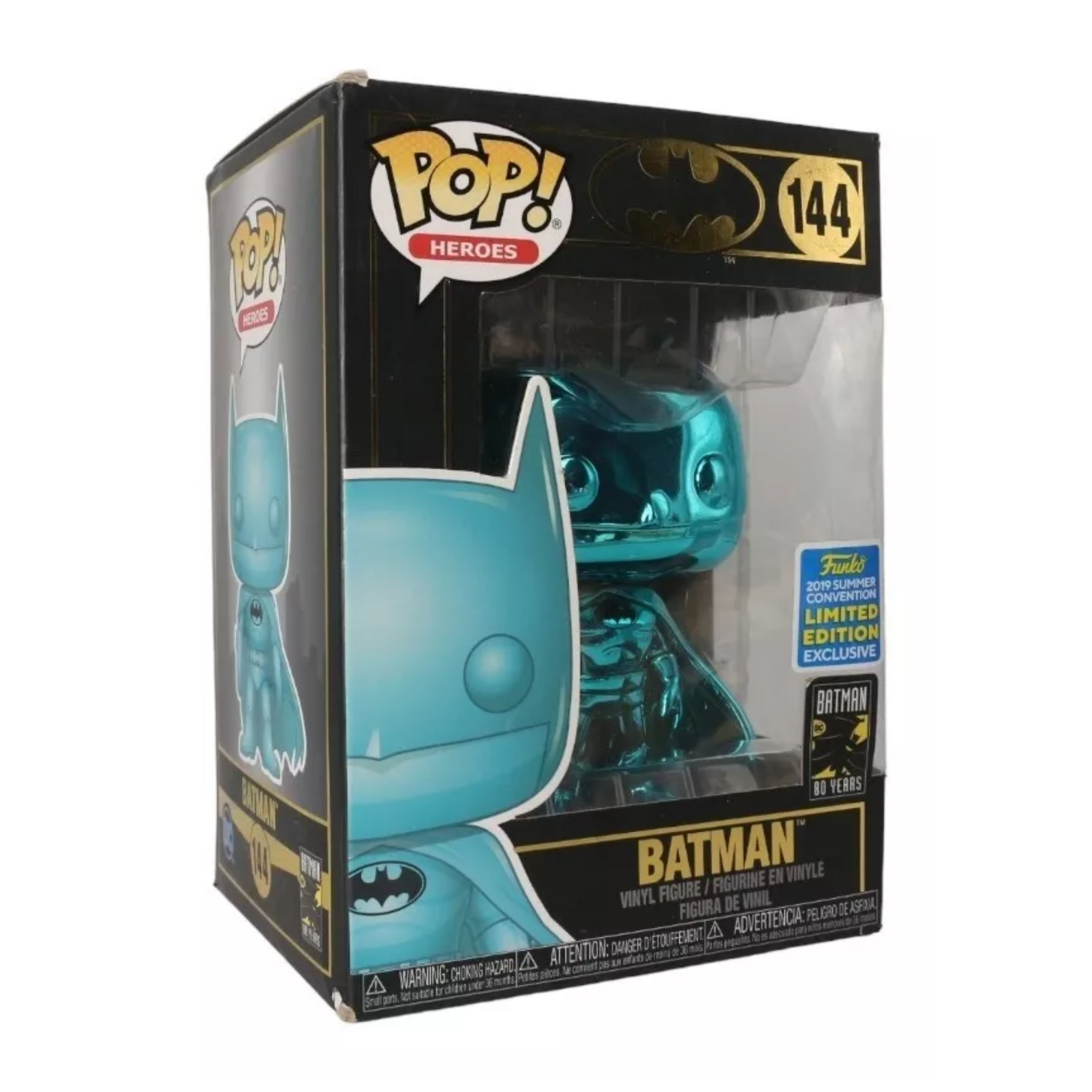 Funko Pop Batman Chrome Blue Caja Lastimada Exclusive 2019