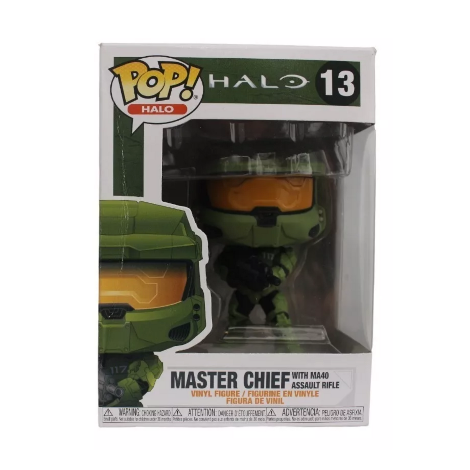 Funko Pop Halo 13 Master Chief Rifle Asalto Xbox Lastimado