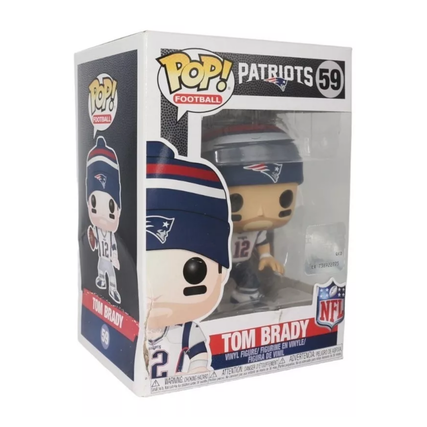 Funko Pop Tom Brady 59 Nfl Football Patriots Caja Lastimada