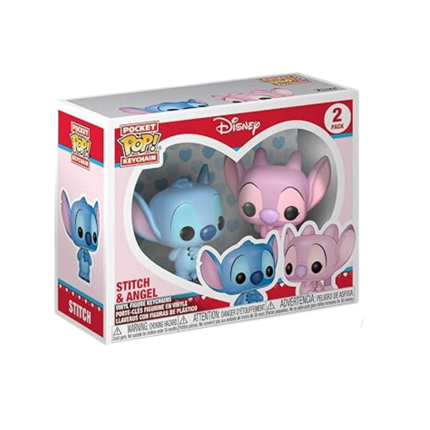 Llavero Doble Funko Pop Stitch Y Angel Pareja Disney